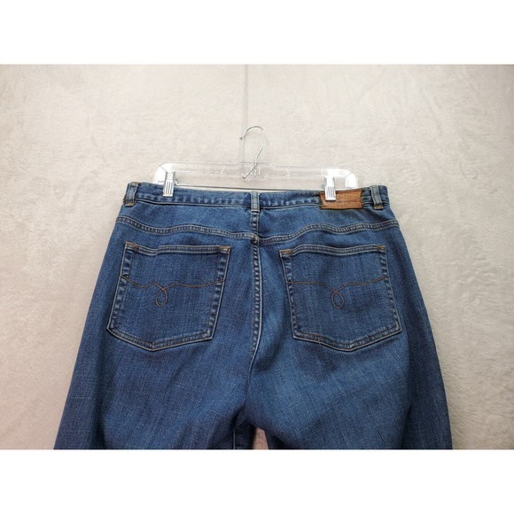 Lauren Jeans Co. Bootcut Jeans Women Size 12 Blue Denim Cotton Pocket Flat Front - Picture 7 of 9